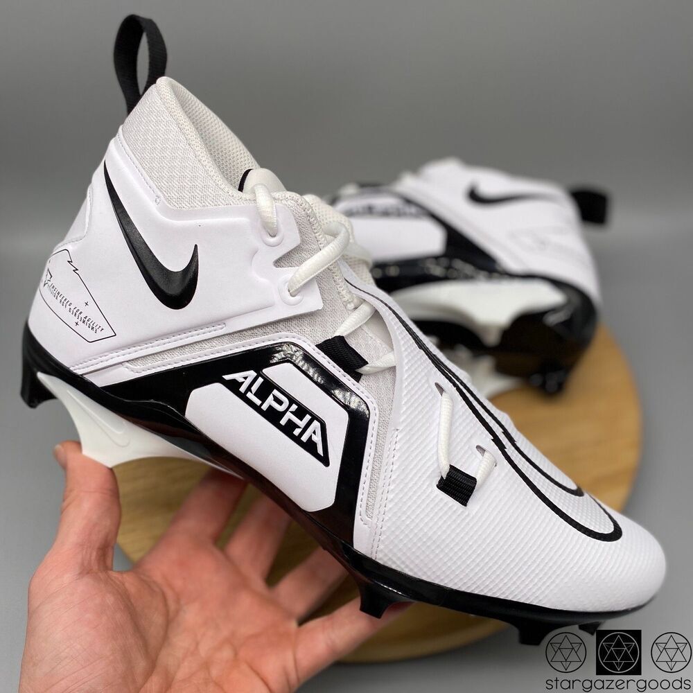 Nike Football Cleats Mens 12 Alpha Menace Pro 3 White Black Shoes CT6649-100